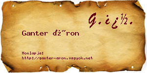 Ganter Áron névjegykártya